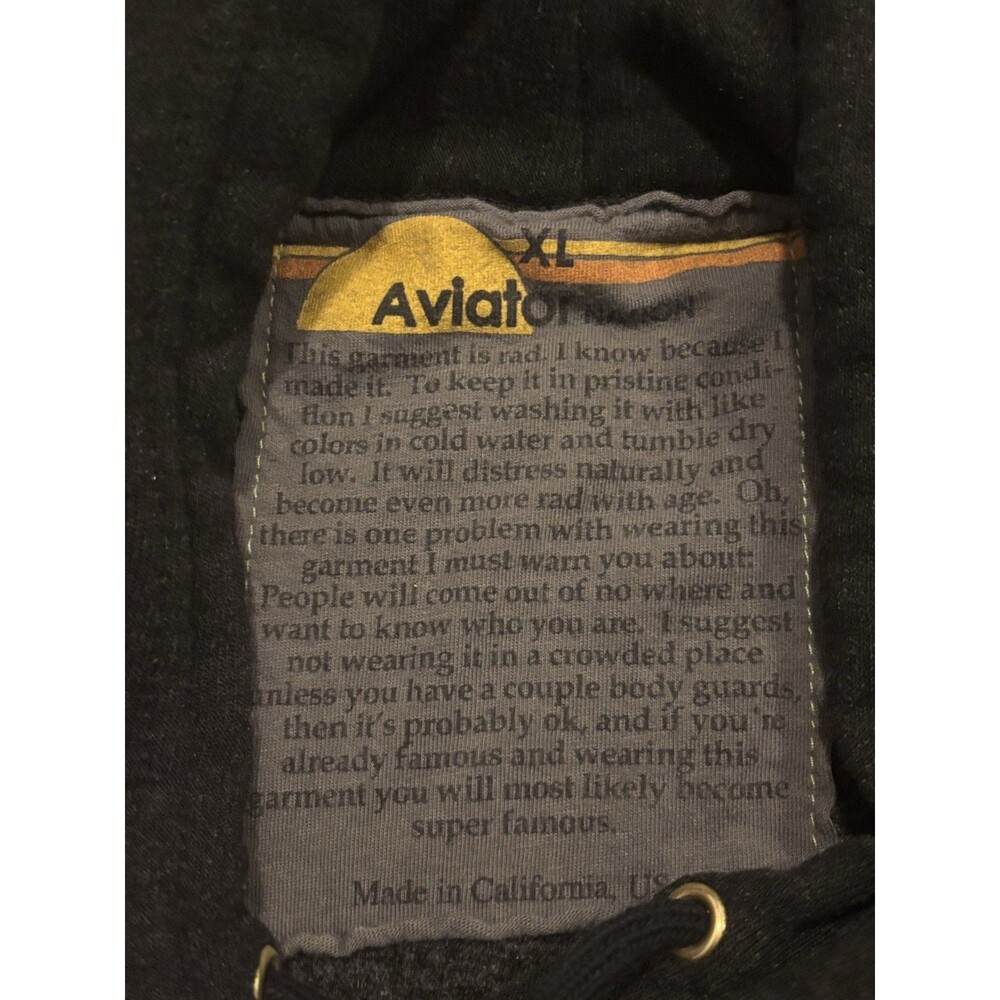 AVIATOR NATION Bolt Stripe Sleeveless Relaxed Cropped Pullover Hoodie XL Gray - Picture 5 of 7